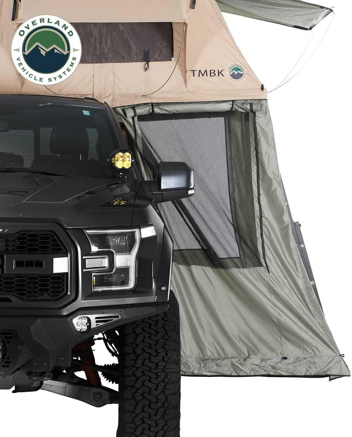 LD TMBK Roof Top Tent Annex Green Base with Black Floor & Travel Cover - 420D Polyester Oxford Waterproof Material -1000G PVC Based Floor