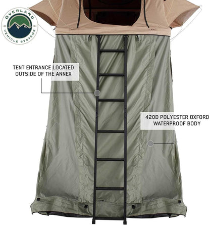 LD TMBK Roof Top Tent Annex Green Base with Black Floor & Travel Cover - 420D Polyester Oxford Waterproof Material -1000G PVC Based Floor