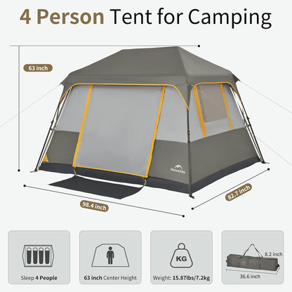 Cape 4/6/8 Person Camping Tent, 60S Easy Setup Instant Tent Pop up Tent, Waterproof Large Tall 6/8 Person Tents for Camping, Car Camping
