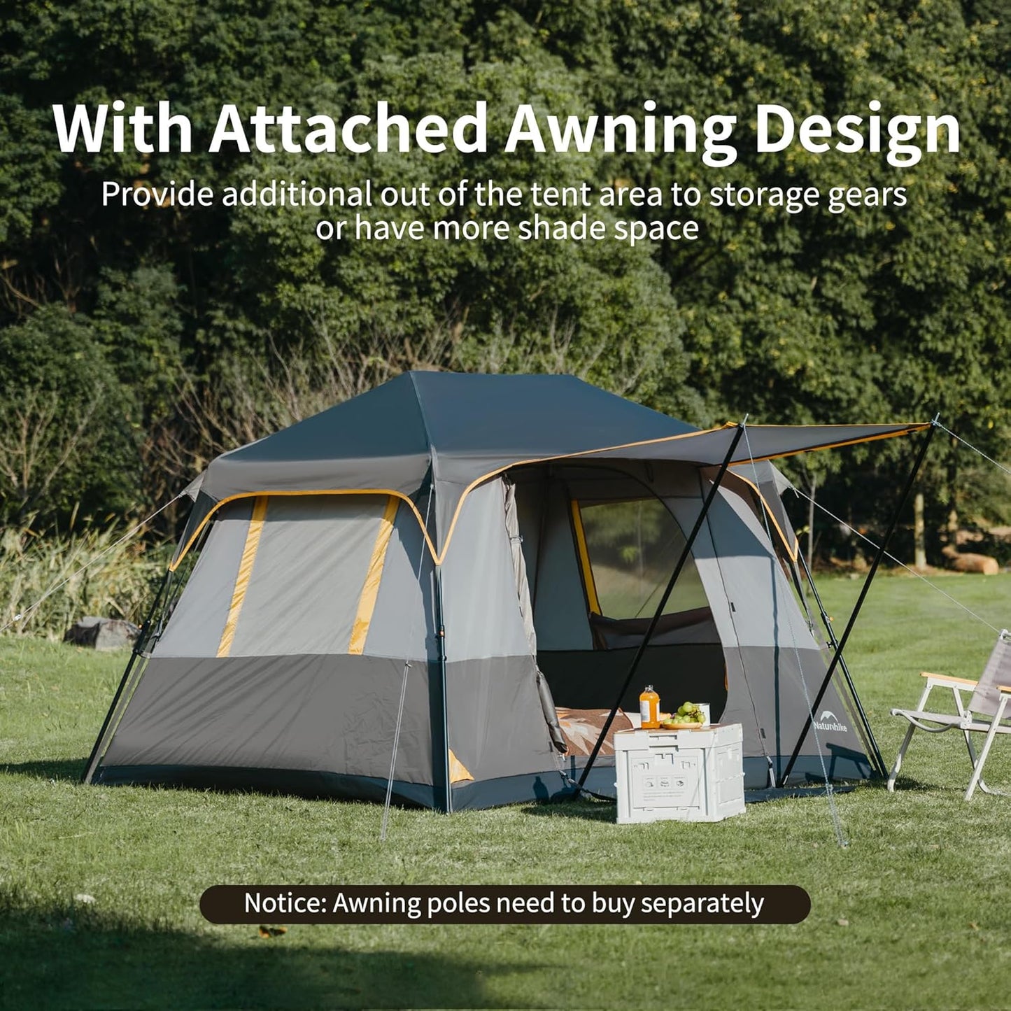 Cape 4/6/8 Person Camping Tent, 60S Easy Setup Instant Tent Pop up Tent, Waterproof Large Tall 6/8 Person Tents for Camping, Car Camping