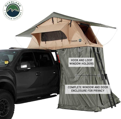 LD TMBK Roof Top Tent Annex Green Base with Black Floor & Travel Cover - 420D Polyester Oxford Waterproof Material -1000G PVC Based Floor