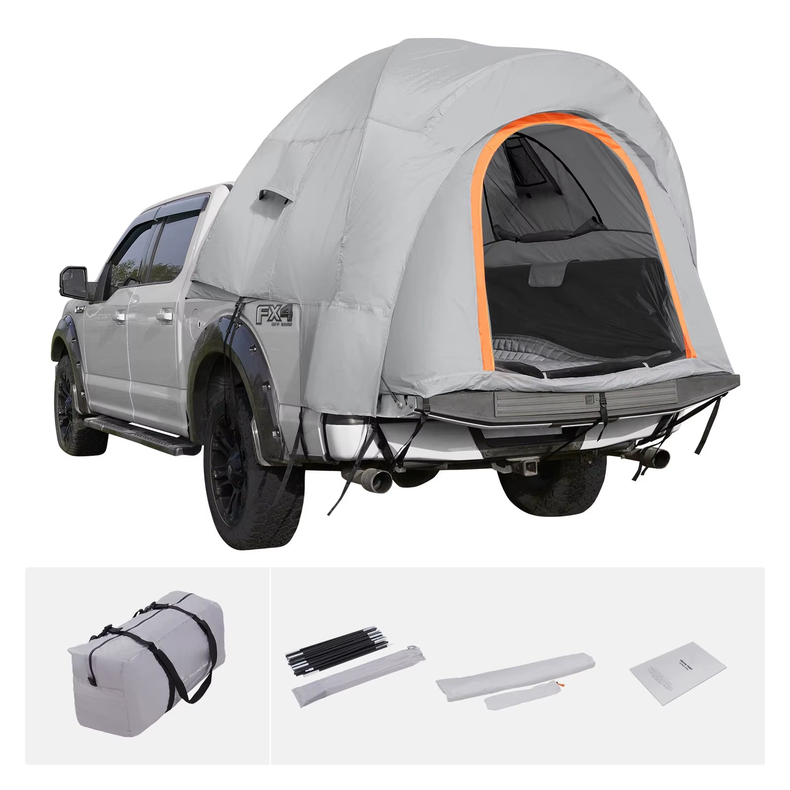 SUV Camping Tent, 8'-8' SUV Tent Attachment for Camping with Rain Layer and Carry Bag, Pu2000Mm Double Layer Truck Tent